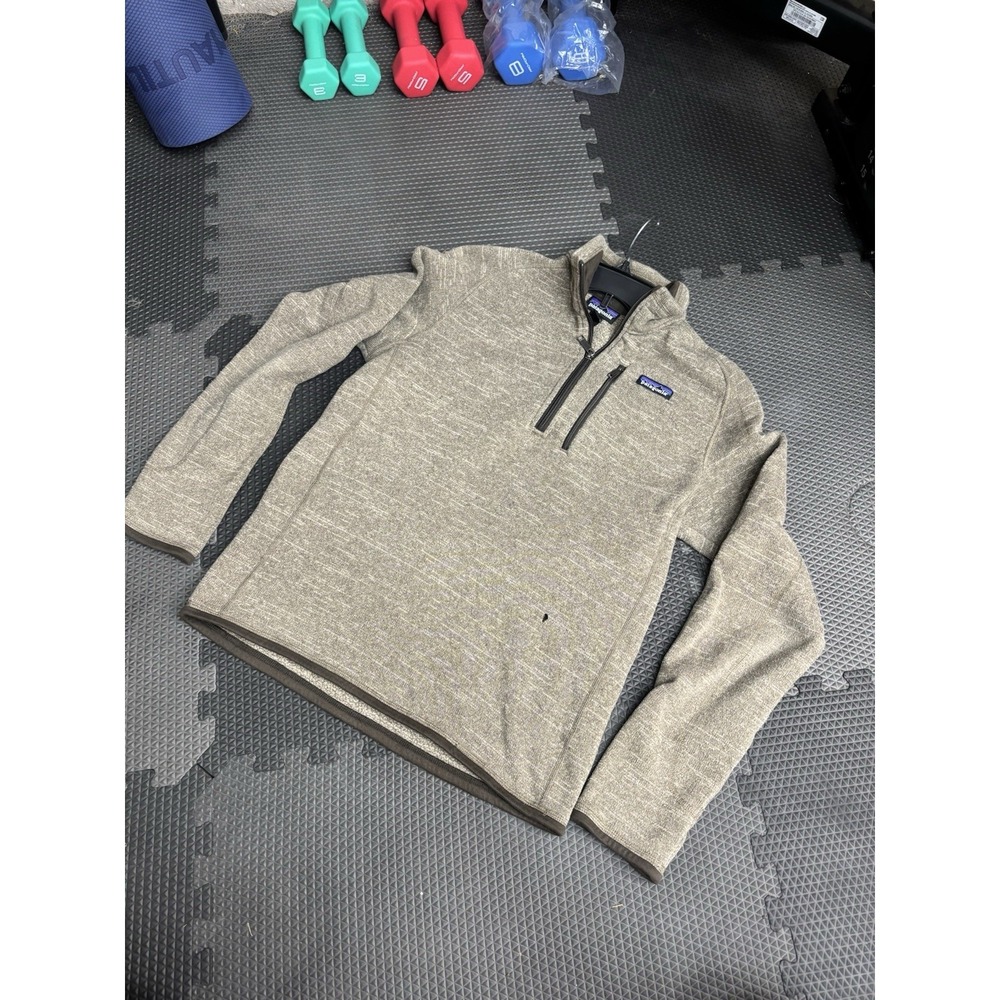Patagonia Better Sweater Mens XL Beige Quarter Zip Fleece Pullover Hiking
